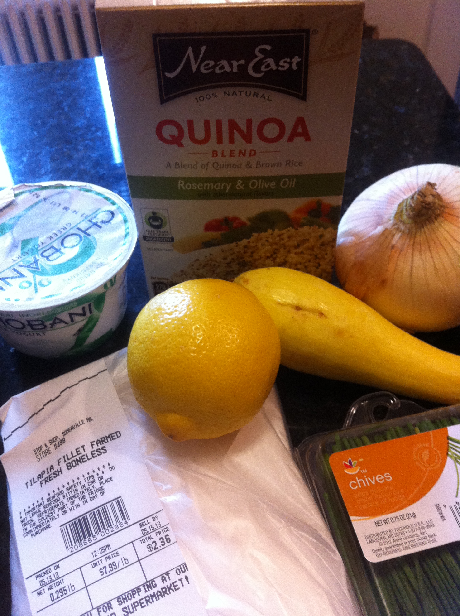 Lemon Chive Broiled Tilapia with a Greek Yogurt, Lemon & Chive Sauce ...