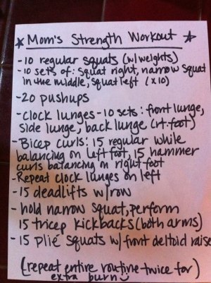 mom's workout
