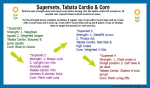 Supersets, tabata cardio & core workout