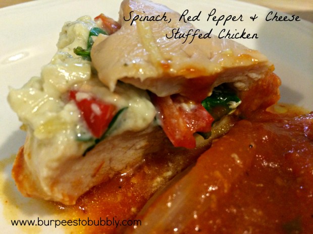 Spinach, Red Pepper & Cheese Stuffed Chicken