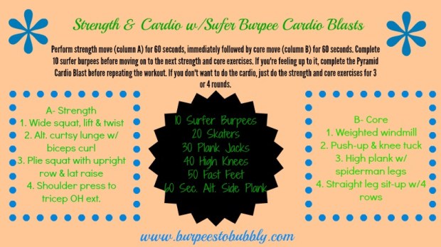 strength and cardio w. surfer burpees
