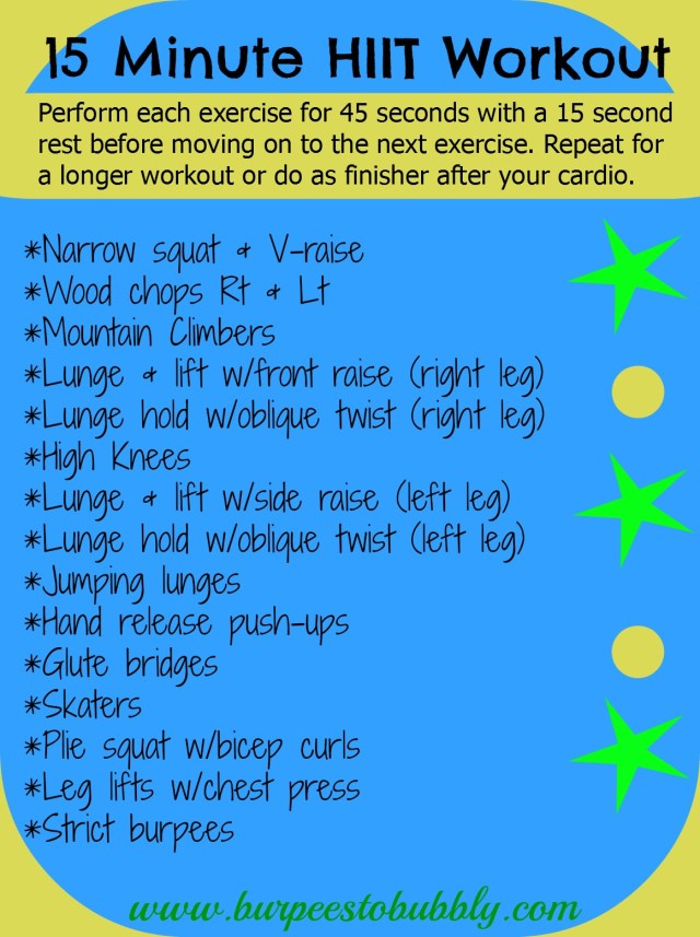 Hiit 15 Minute Aerobic Exercise 15 Minute Hiit List Hiit Cardio