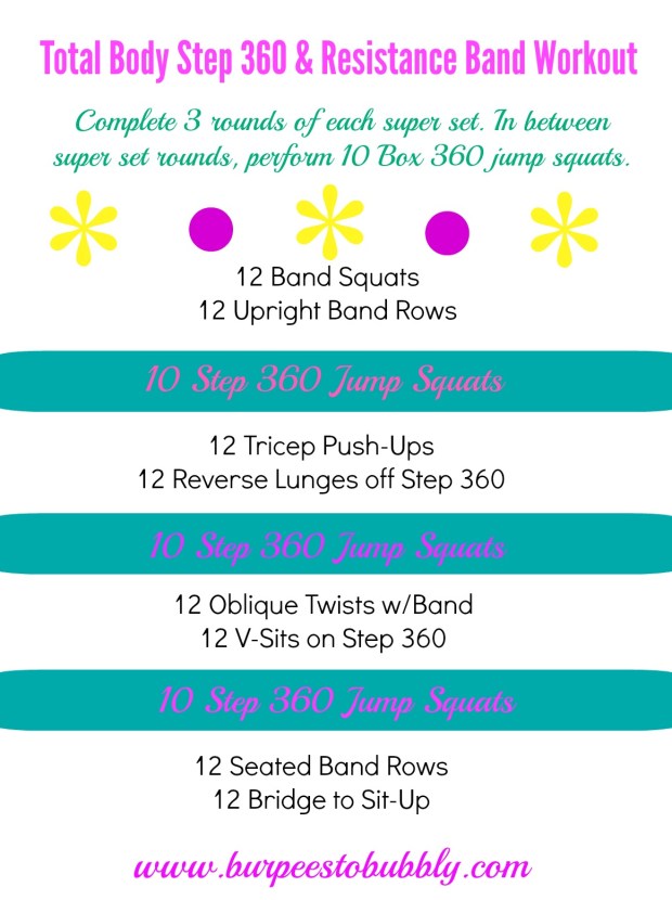 Total body step 360  & resistance band workout