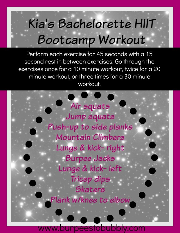 kia's bachelorette HIIT bootcamp workout