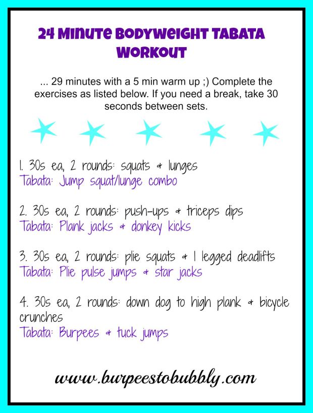 24 minute bodyweight tabata workout