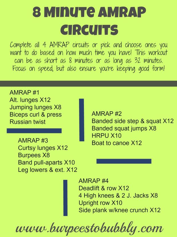 8 minute AMRAP circuits