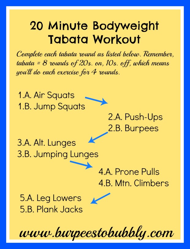 20 Minute Bodyweight Tabata Workout