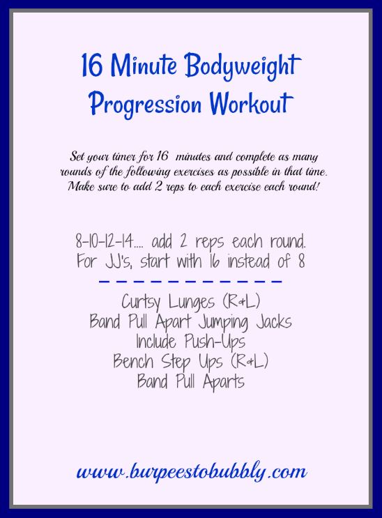 16 Minute Bodyweight Progression Workout